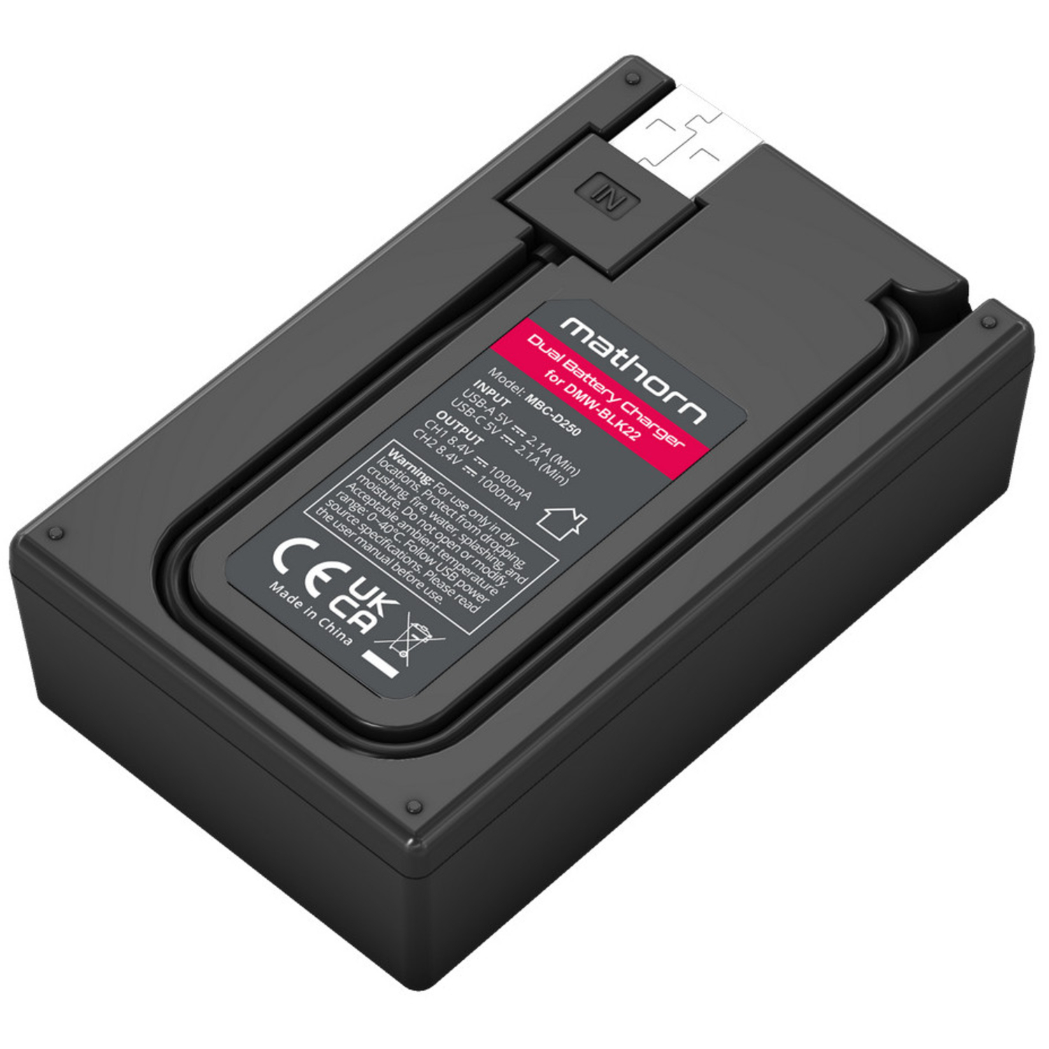 Mathorn Dual-Akkuladegerät MBC-D250 für Panasonic DMW-BLK22