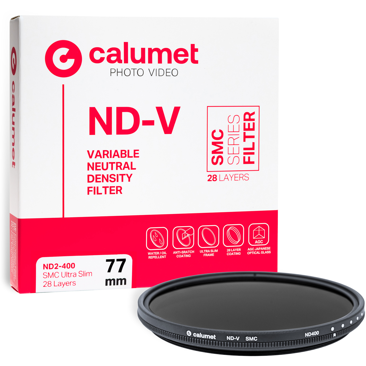 Calumet Graufilter Variable ND2-400 SMC Ultra Slim 28 Lagen 77mm