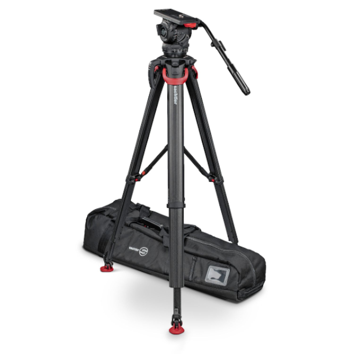 Sachtler SAC1811FTMS System Video 18 Kohlefaser mit Stativkopf, flowtech® Stativ, Mittelspinne und Tasche
