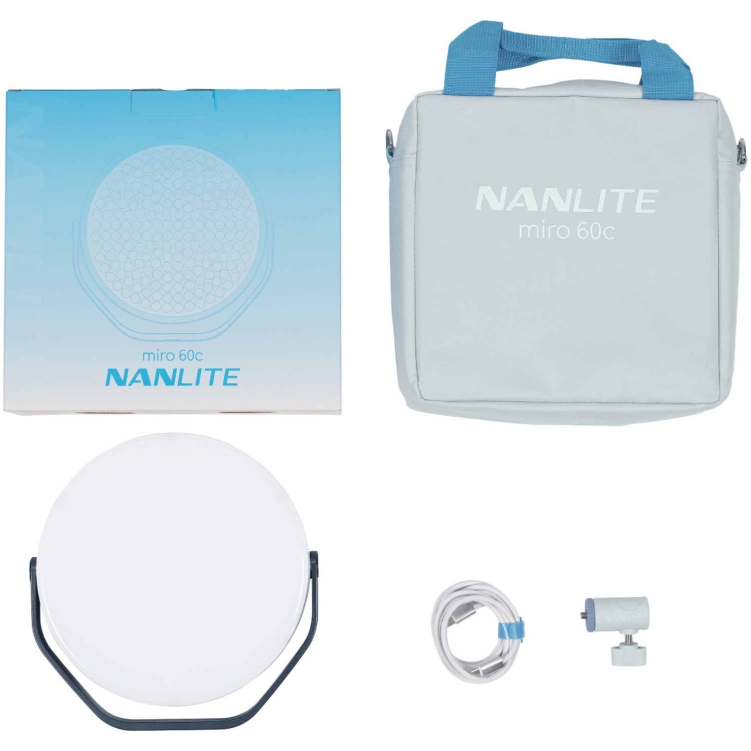 Nanlite Full-Color Multifunktions-Flächenleuchte miro 60c mitternachtsblau