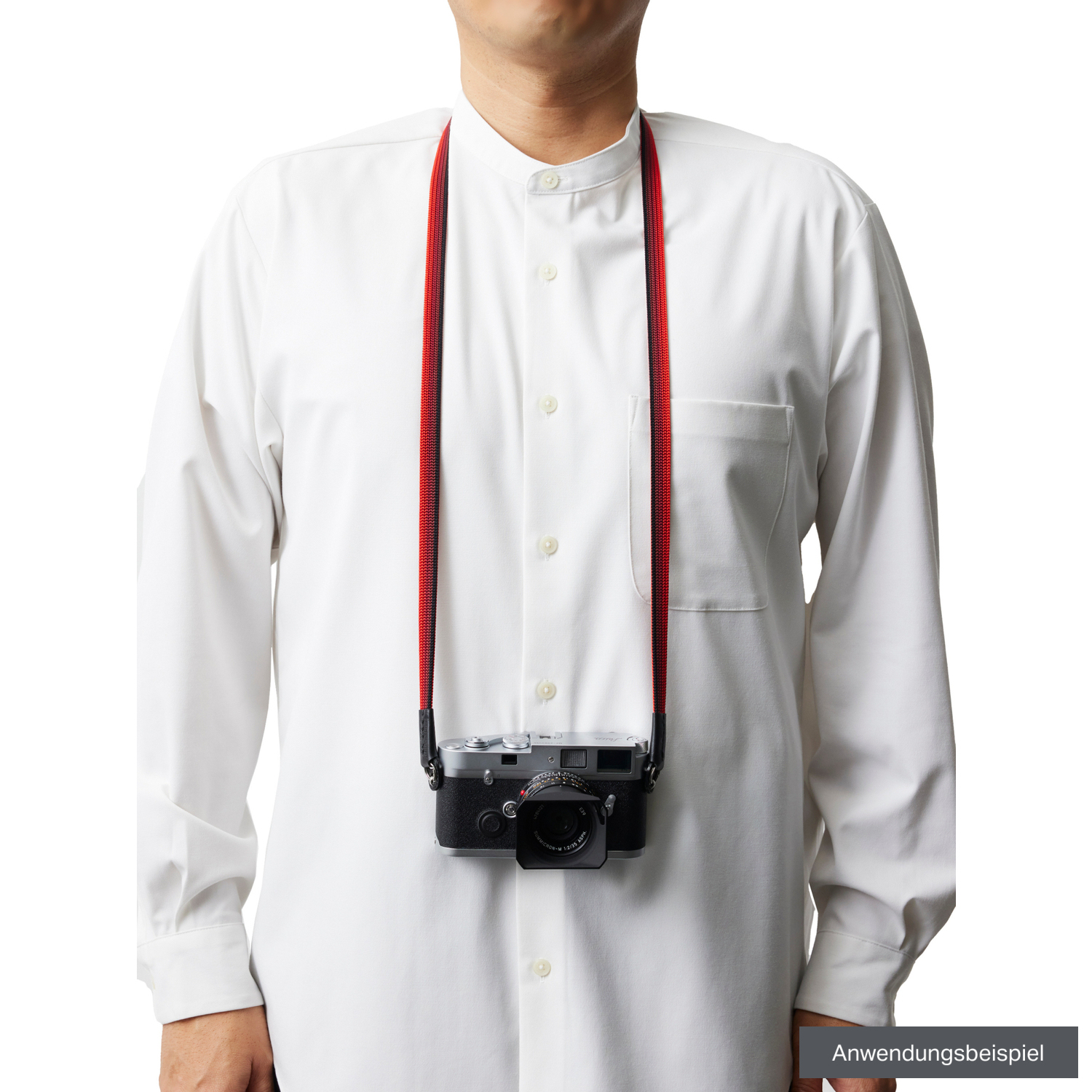 Artisan&Artist Kameragurt ACAM-322A BKRE Seide Langversion schwarz-rot