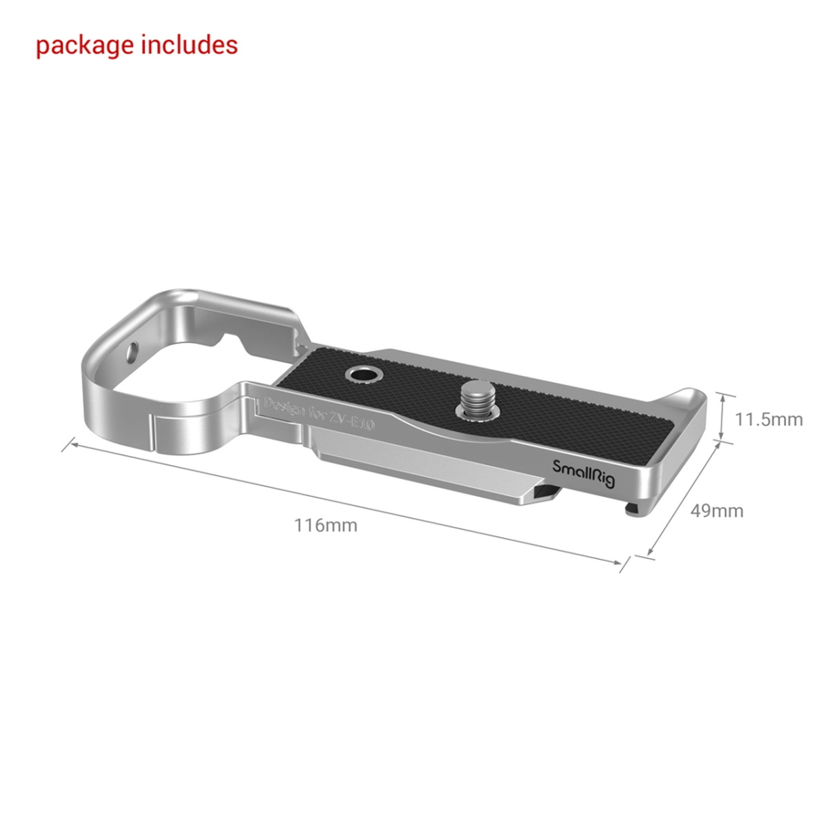 SmallRig 3524 Erweiterungsgriff für Sony ZV-E10 (Silber)