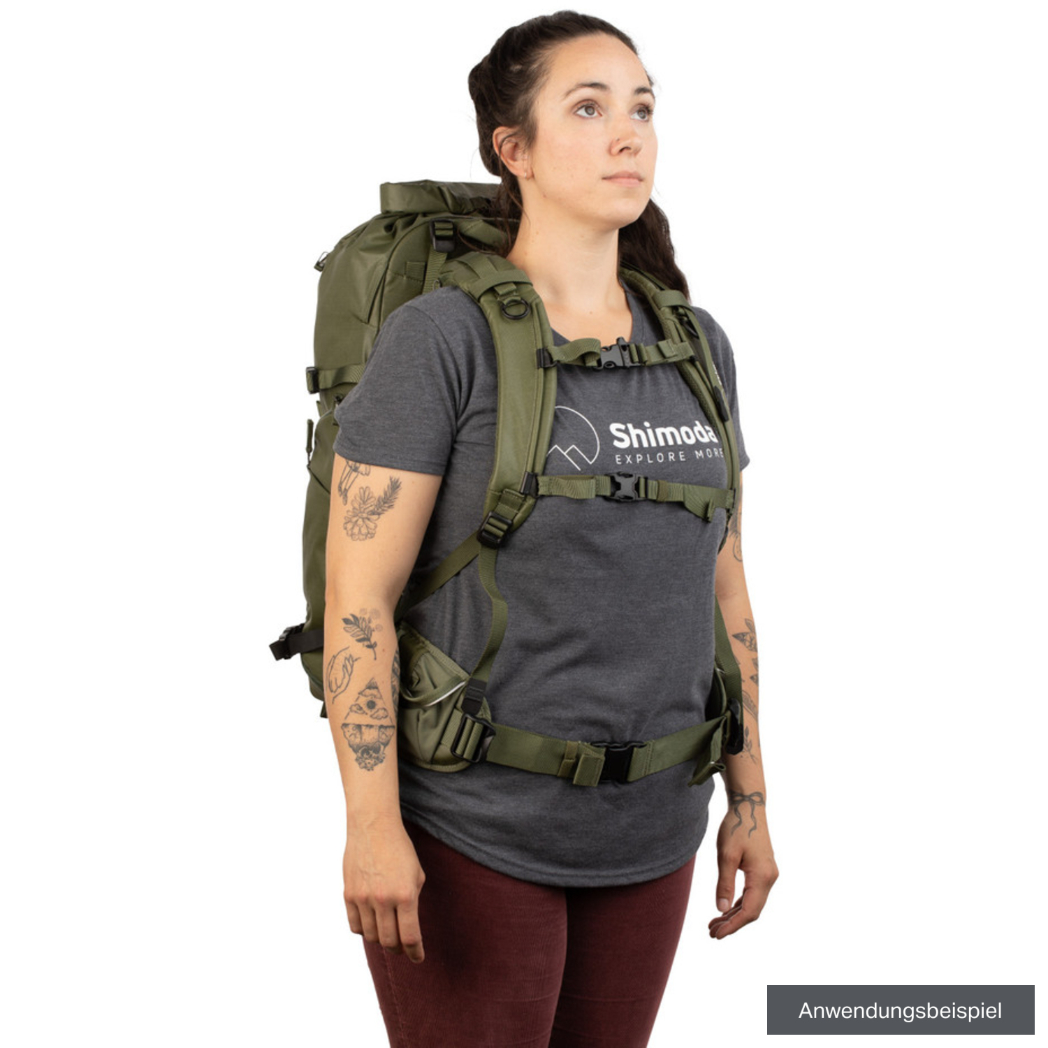 Shimoda Rucksackgurte Damen Simple Petite Armeegrün