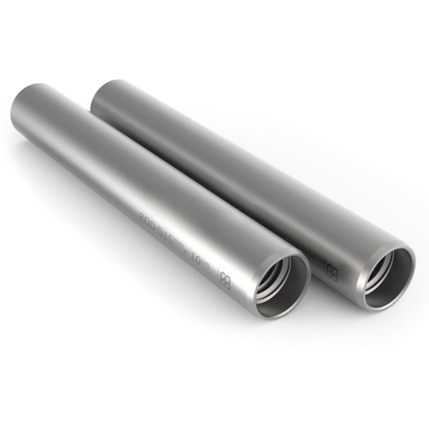 8Sinn 2x 15mm Silver Rods 10cm Länge