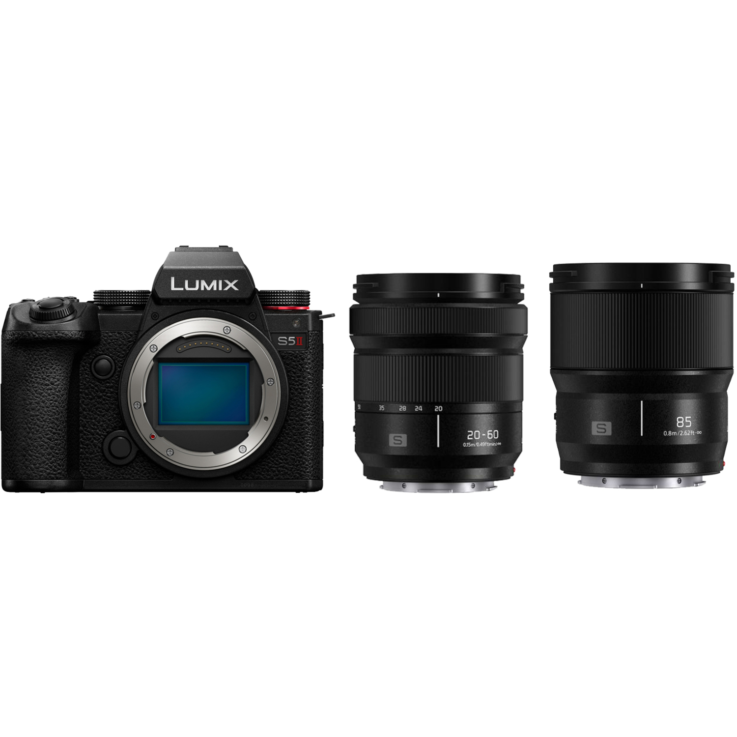 Panasonic LUMIX DC-S5II mit LUMIX S 20-60mm F3.5-5.6 und LUMIX S 85mm F1.8 schwarz