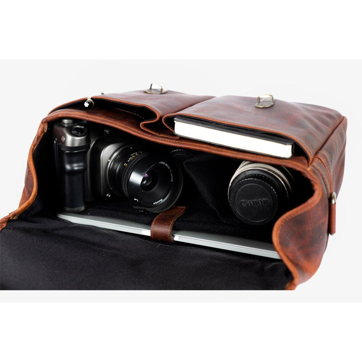 Bronkey Roma Leder Camera Bag Cognac