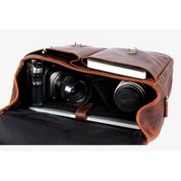 Bronkey Roma Leder Camera Bag Cognac