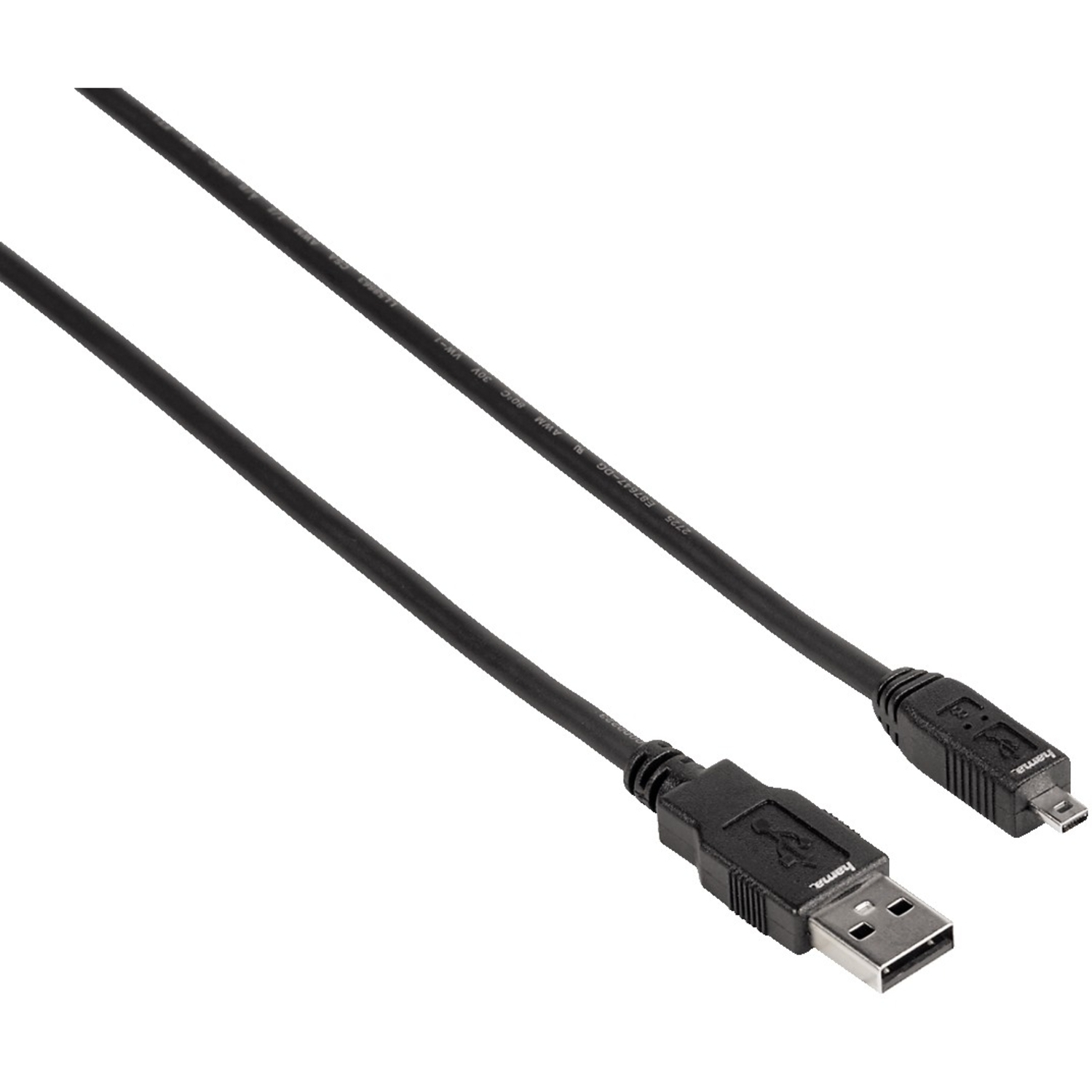 Hama USB-Kabel A-Stecker auf Mini-B-Stecker (B8 Pin) 1,8m