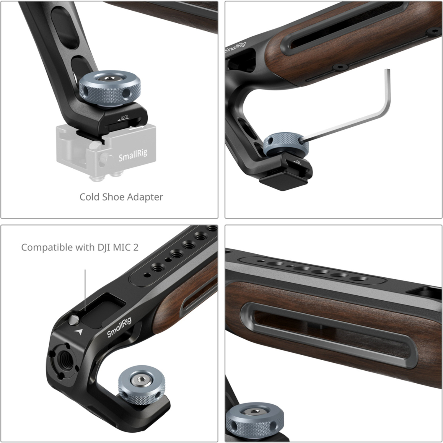 SmallRig Oberer Holz-Griff mit Cold Shoe Mount 5250