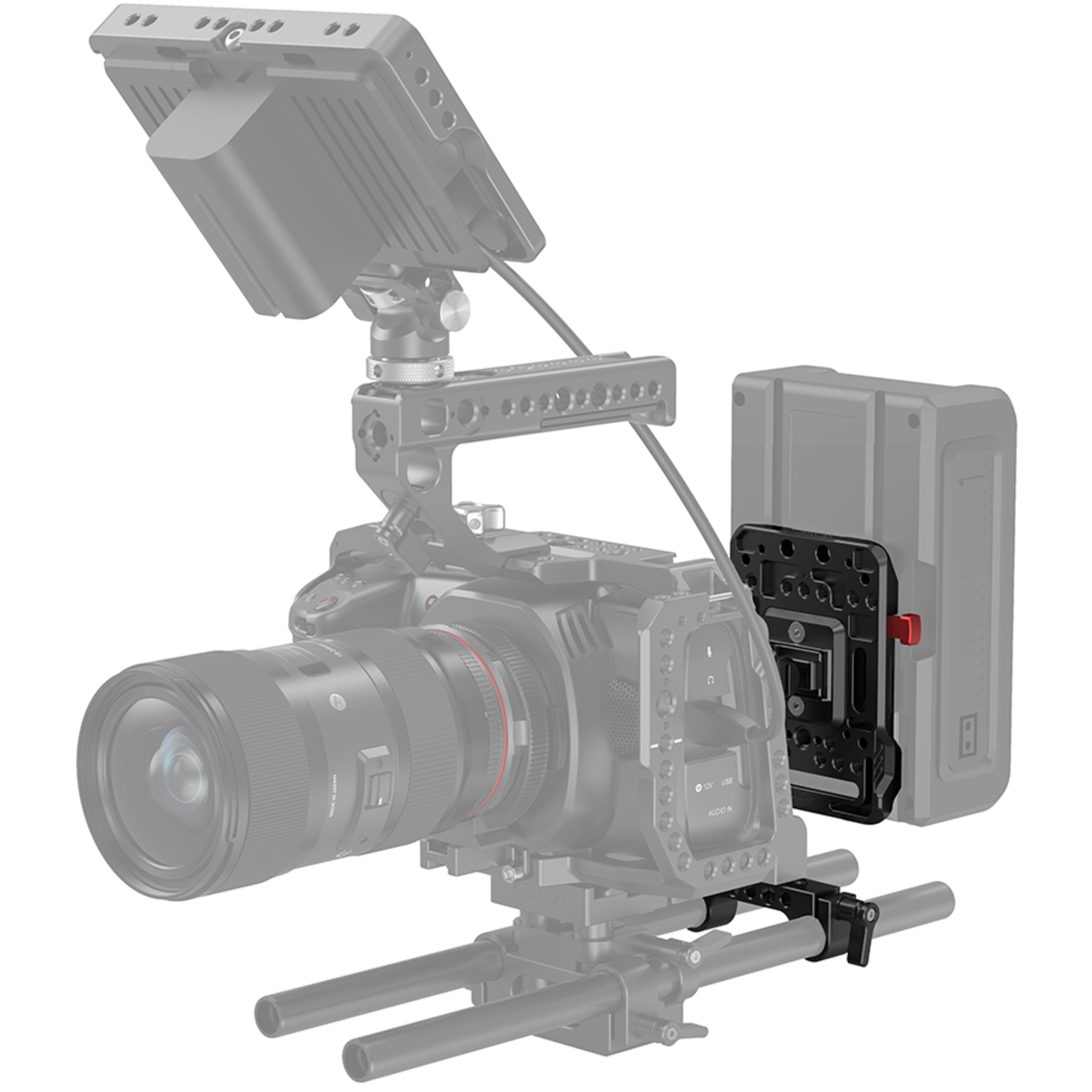 SmallRig V-Mount-Akku-Adapterplatte mit verstellbarem Arm 2991