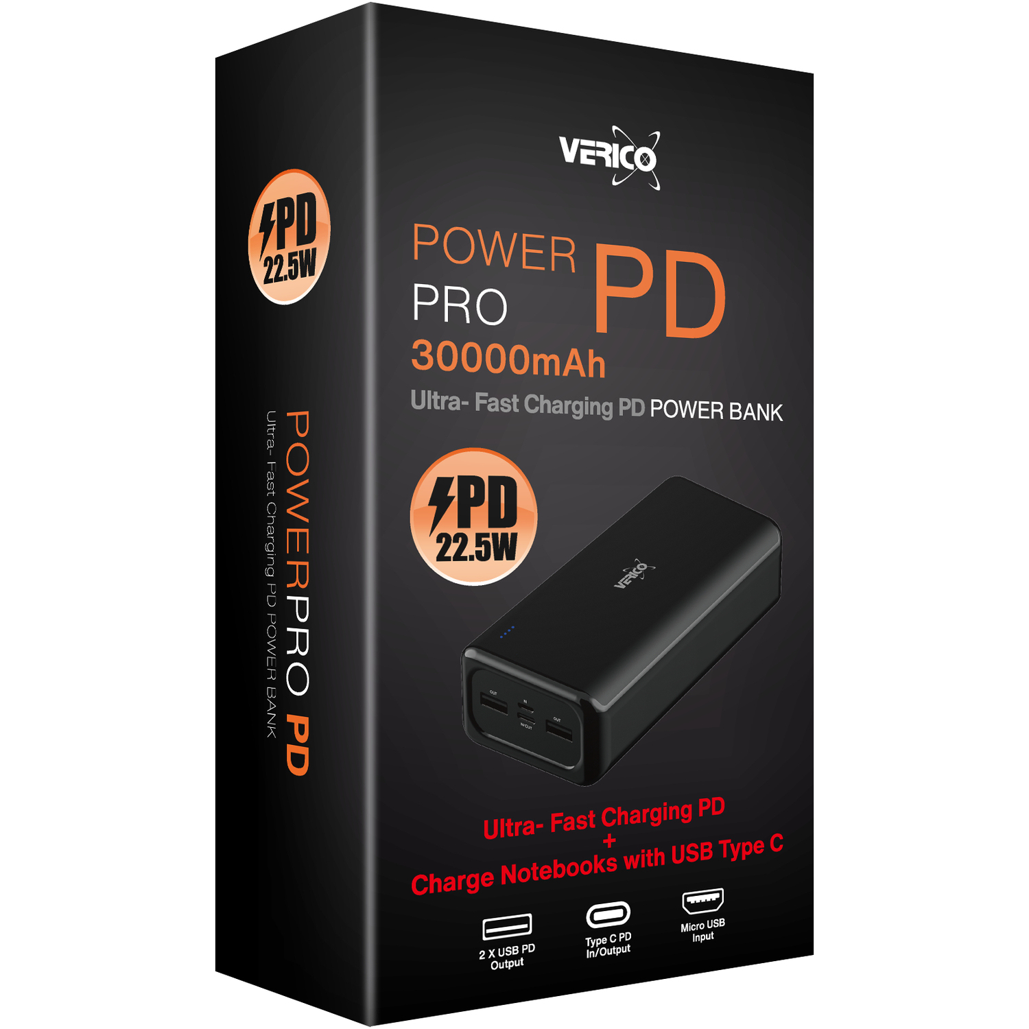 Verico Power Pro PD 30000 Schwarz