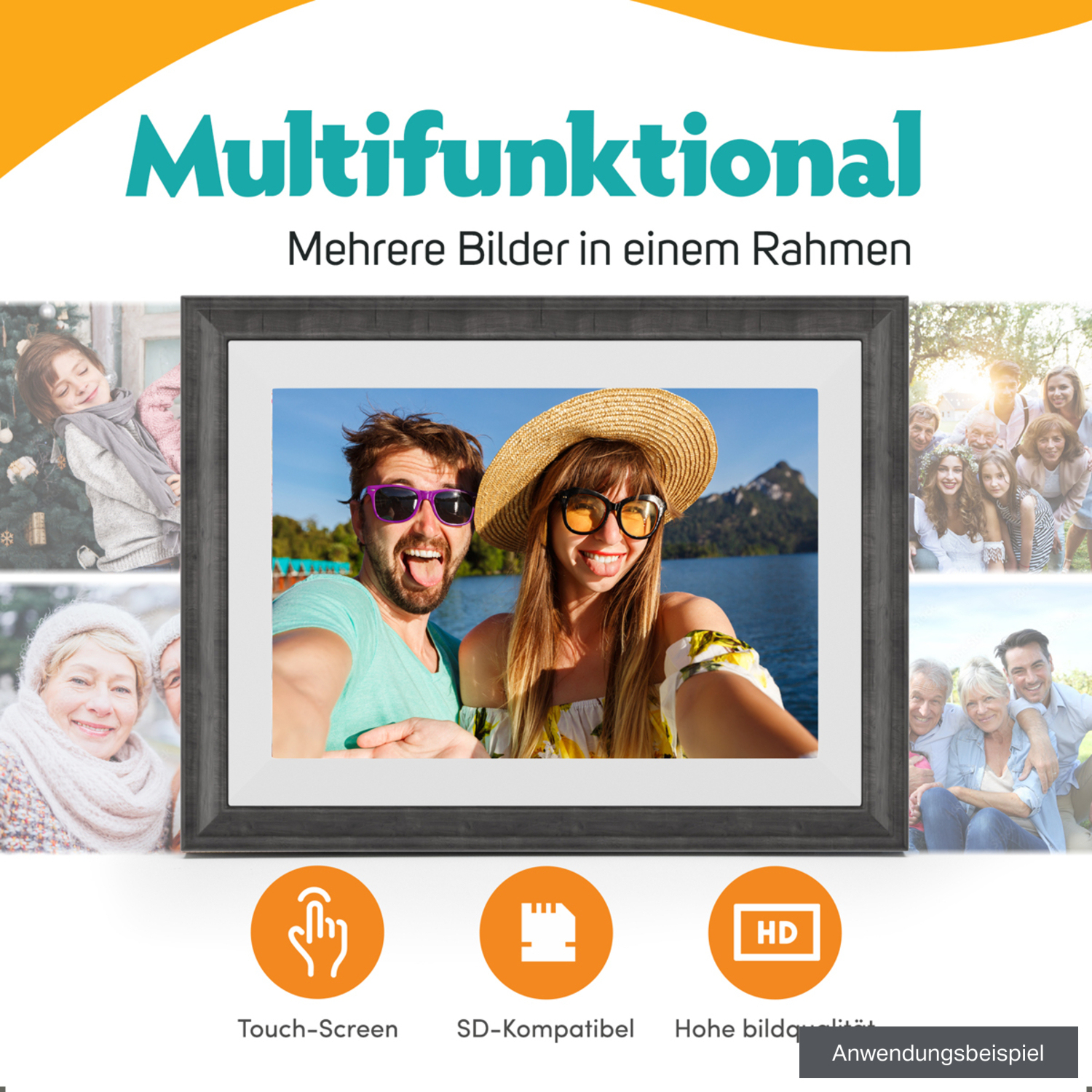 Pora&Co Digitaler Bilderrahmen WF-105T-BR 10" braun