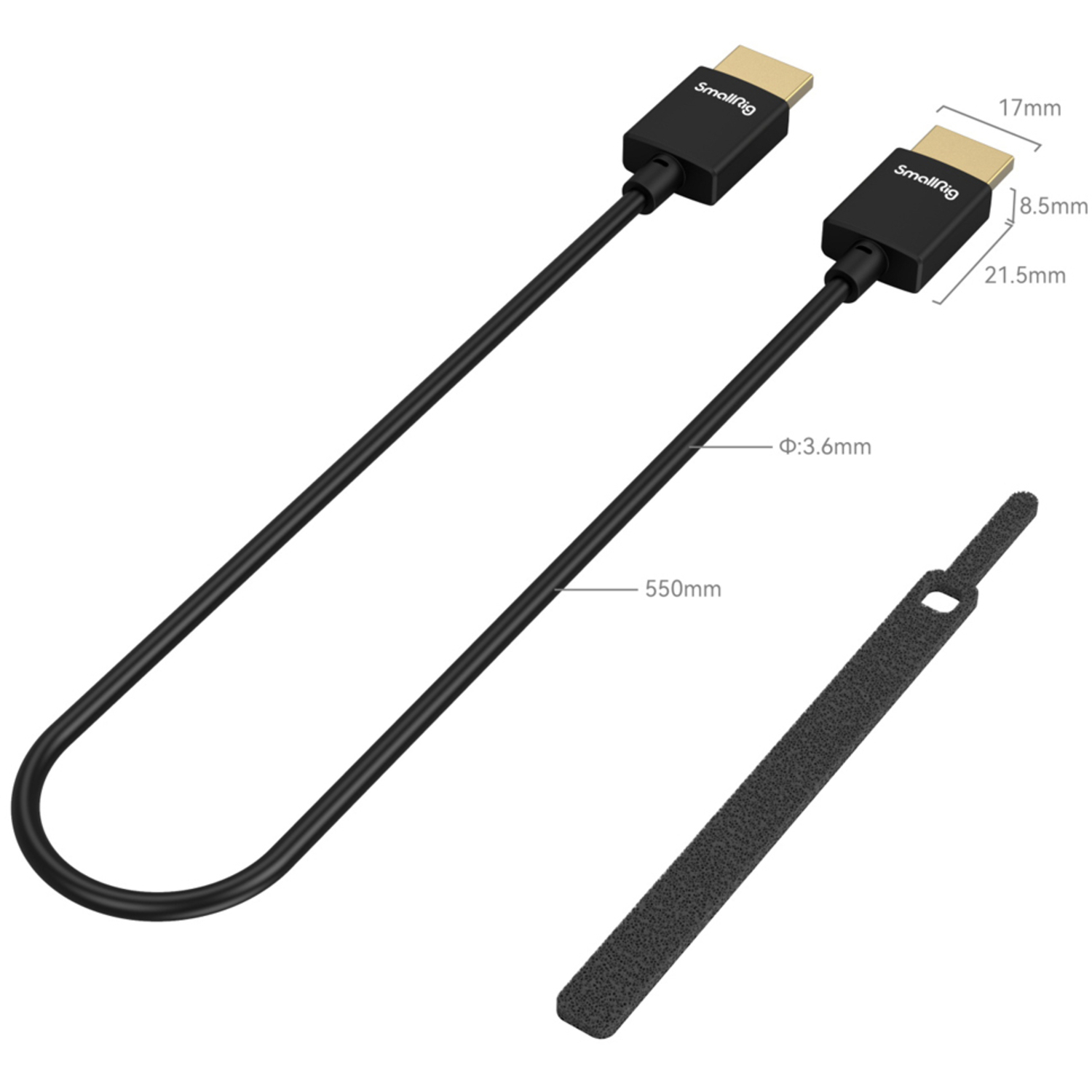 SmallRig Ultra Slim 4K HDMI 2.0 Kabel Typ A zu Typ A 55cm 2957B