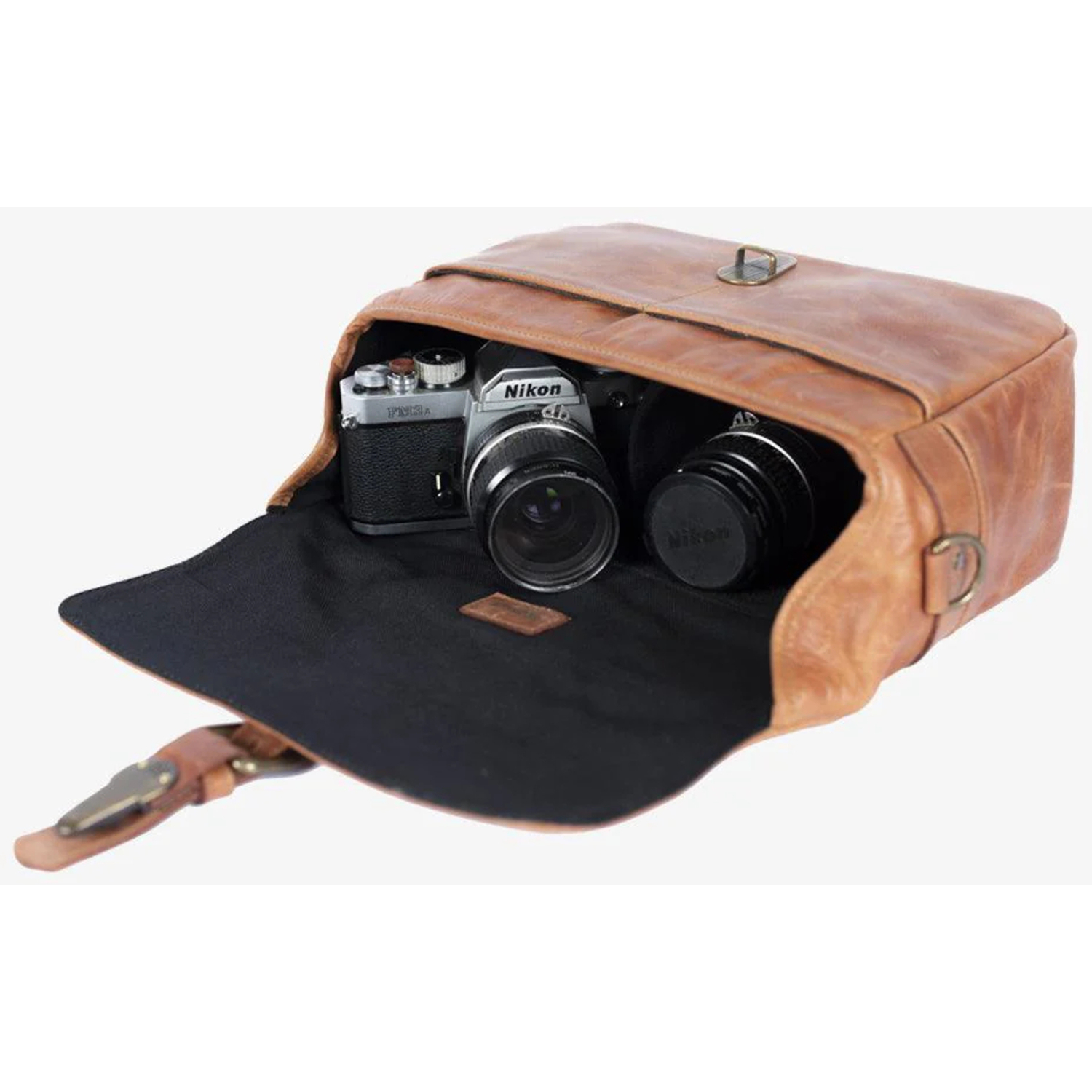Bronkey Paris Leder Camera Bag Tanned