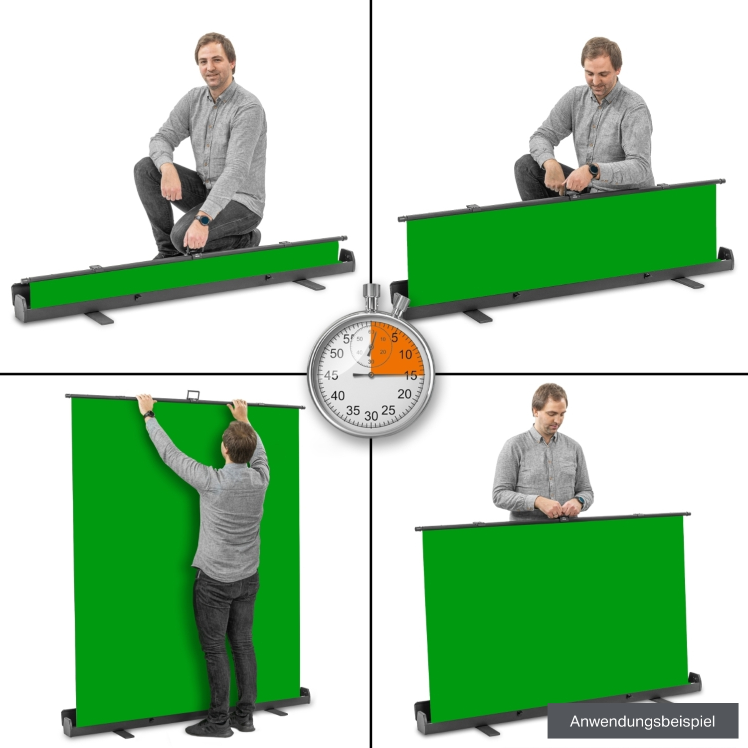 Walimex pro Hintergrund Roll-up Panel 165 x 220cm grün