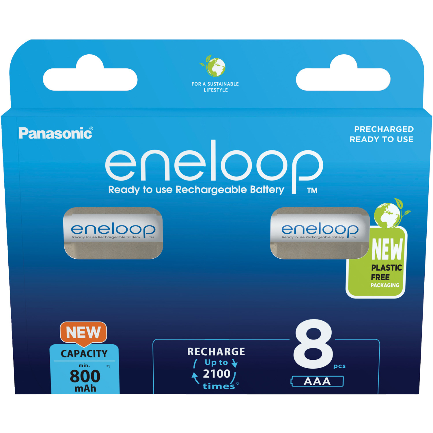 Panasonic Batterie eneloop BK-4MCDE8BE AAA Micro Ni-MH 1,2V 8er Pack
