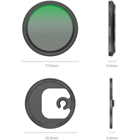 SmallRig VND-Filter ND2-ND32 77mm Set mit M-Mount-Filteradapter 67mm