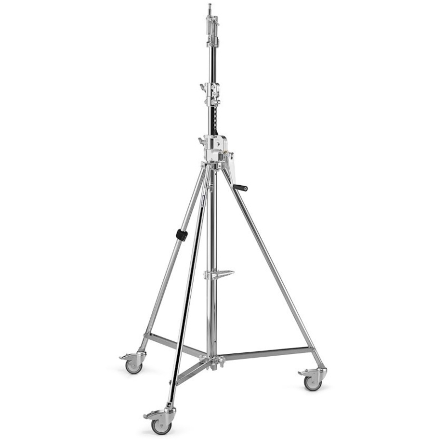 Manfrotto Avenger Wind Up Stativ CS 3,9m LowBoy 2R mit gebremsten Rollen