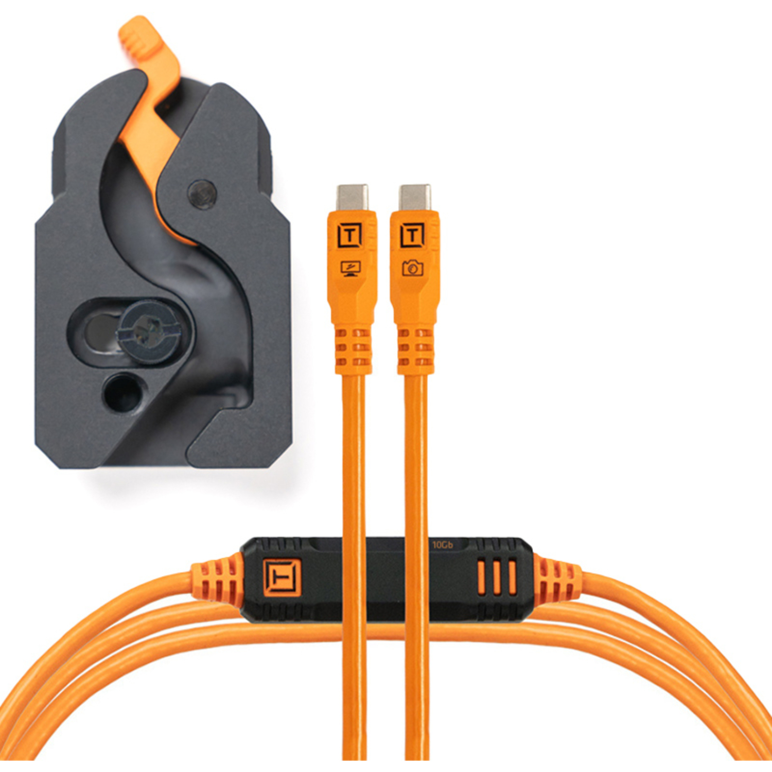 Tether Tools LeverLock mit USB-C Kabel 4,6m 10Gbps orange
