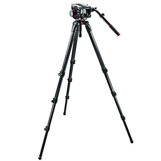 Manfrotto Pro Fluid Video-Neiger mit 100 mm Halbkugel und 509PLONG + 536 Stativ