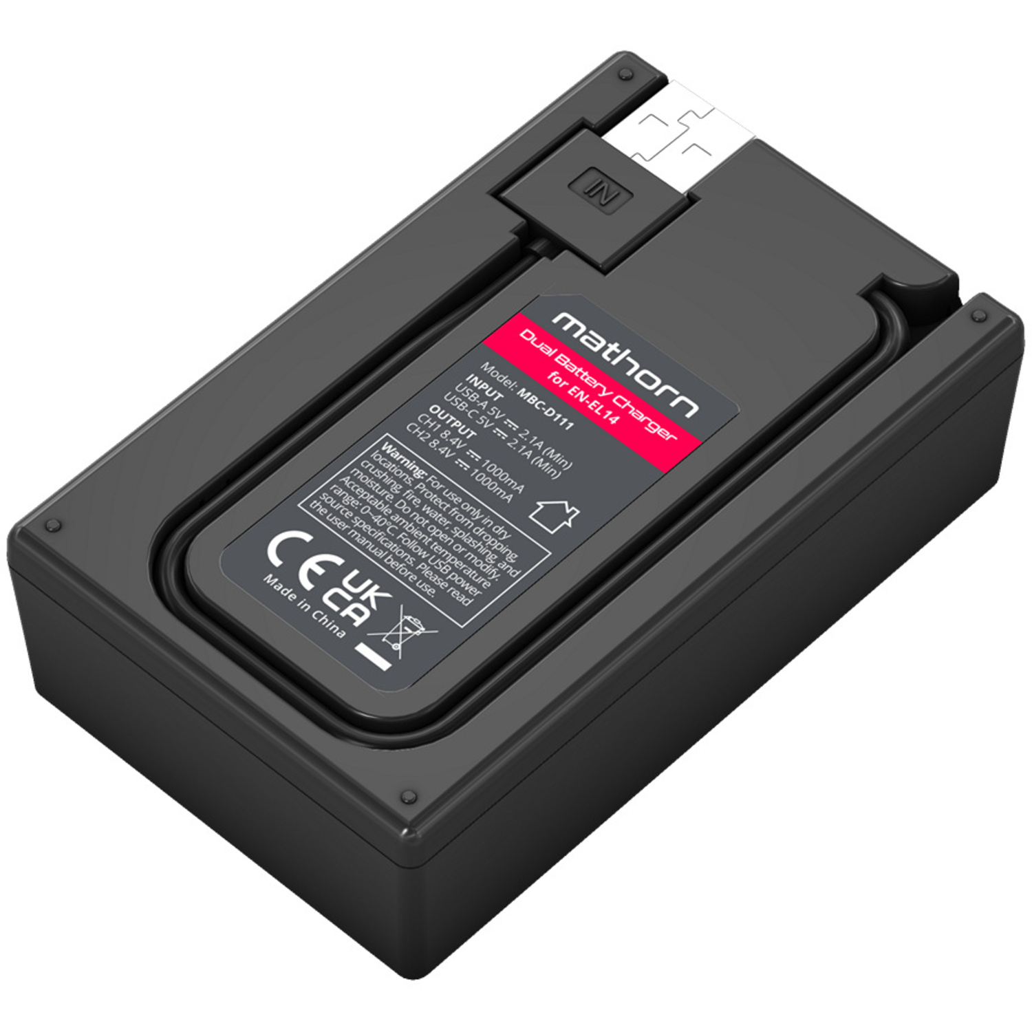 Mathorn Dual-Akkuladegerät MBC-D111 für Nikon EN-EL14