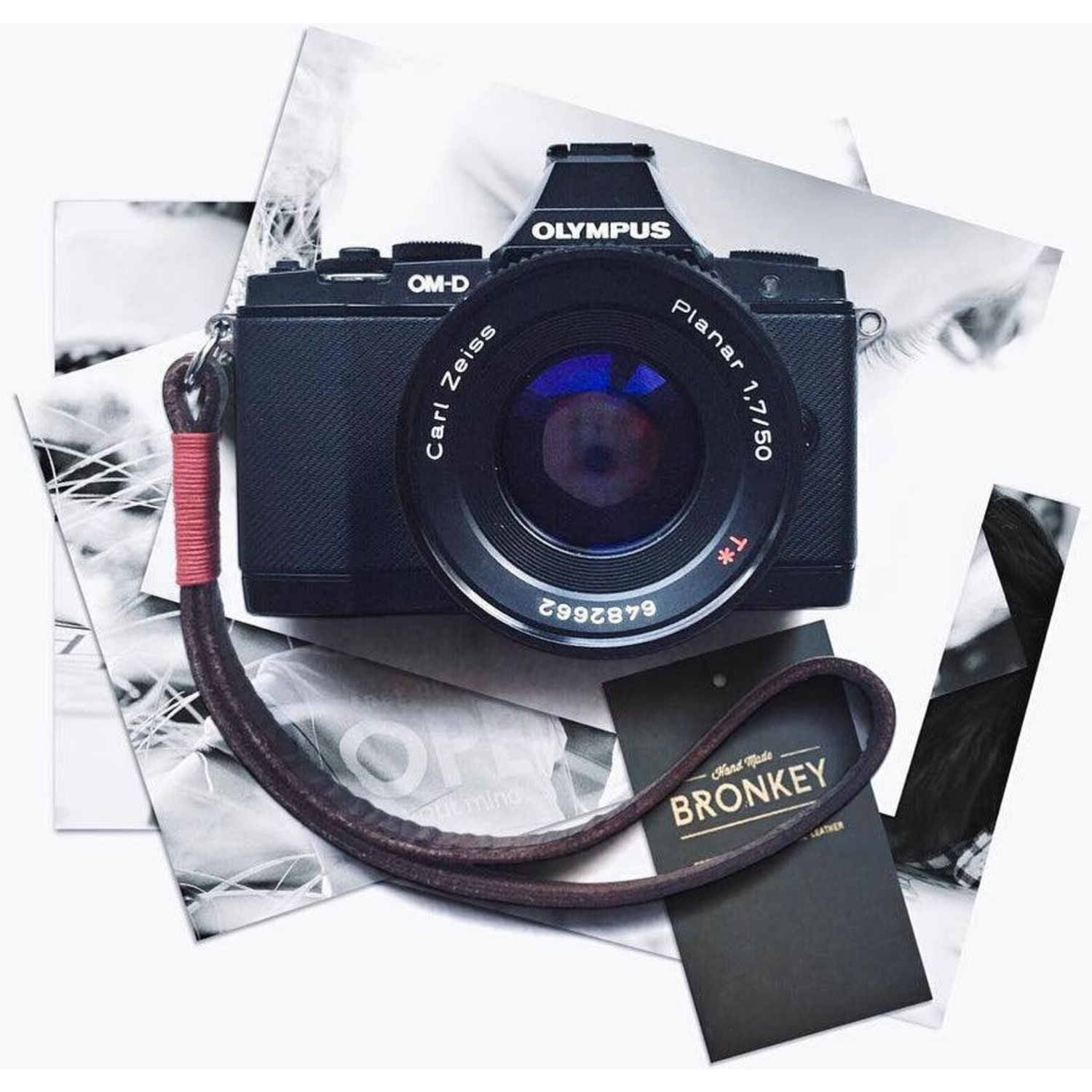 Bronkey Handschlaufe Tokyo #202 Leder braun-rot