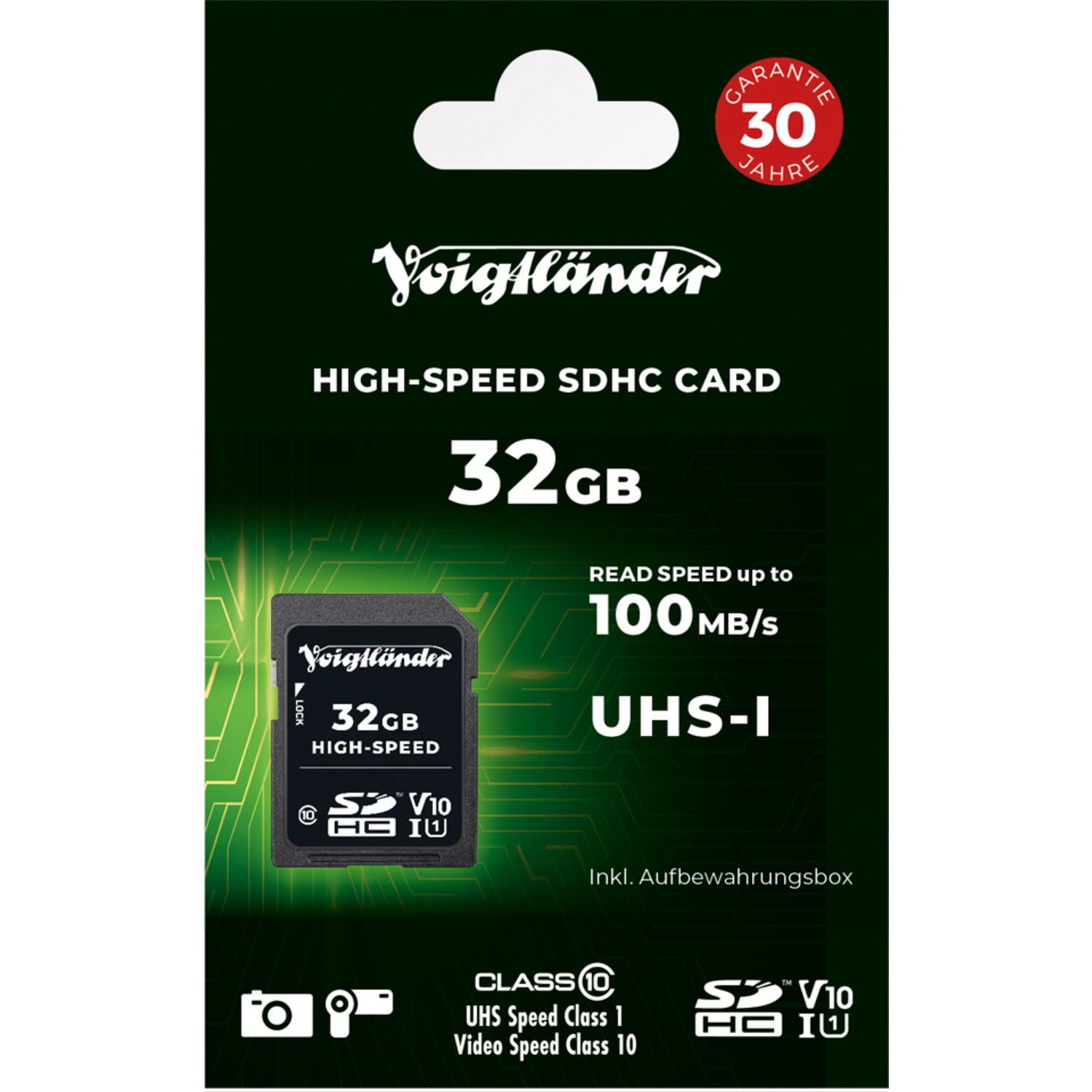 Voigtländer 32GB High-Speed SDHC Class 10 UHS-I V10