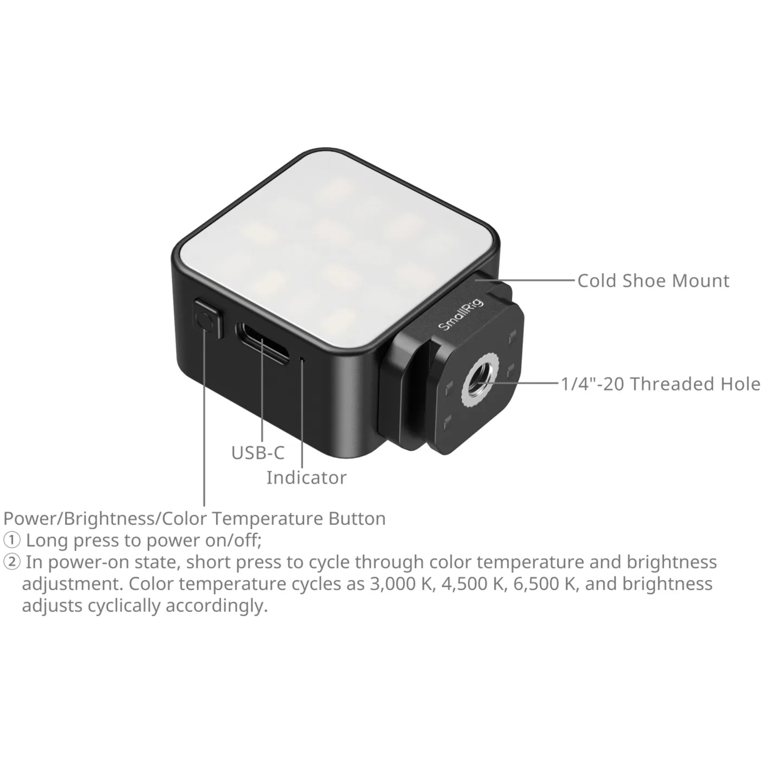 SmallRig Mini LED-Leuchte 5446 für Action Kameras