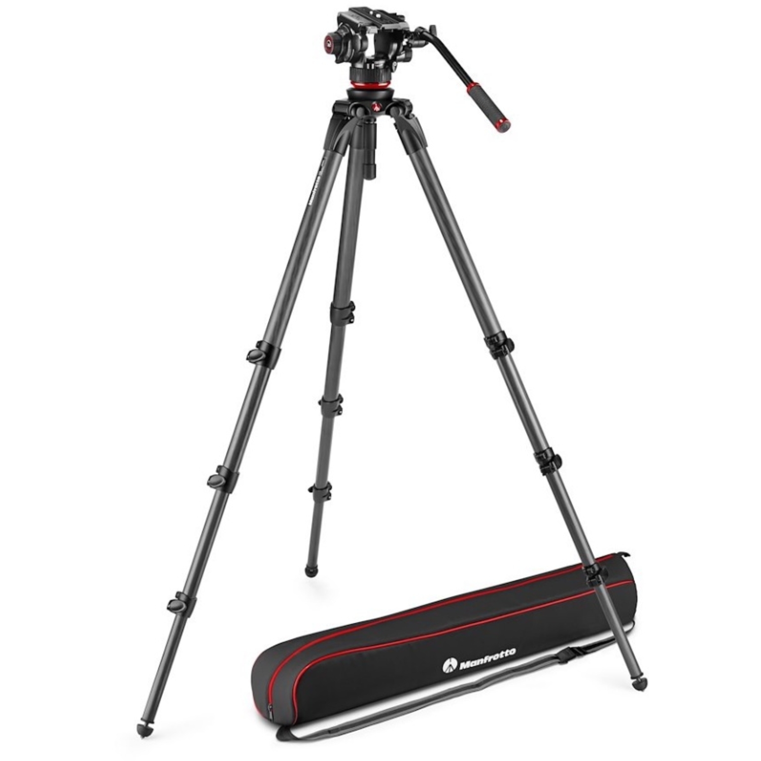 Manfrotto Fluid-Videokopf 504X mit Carbon-Einzelrohrstativ 536 CF