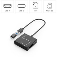Hama USB-Kartenleser USB-A mit USB-C-Adapter