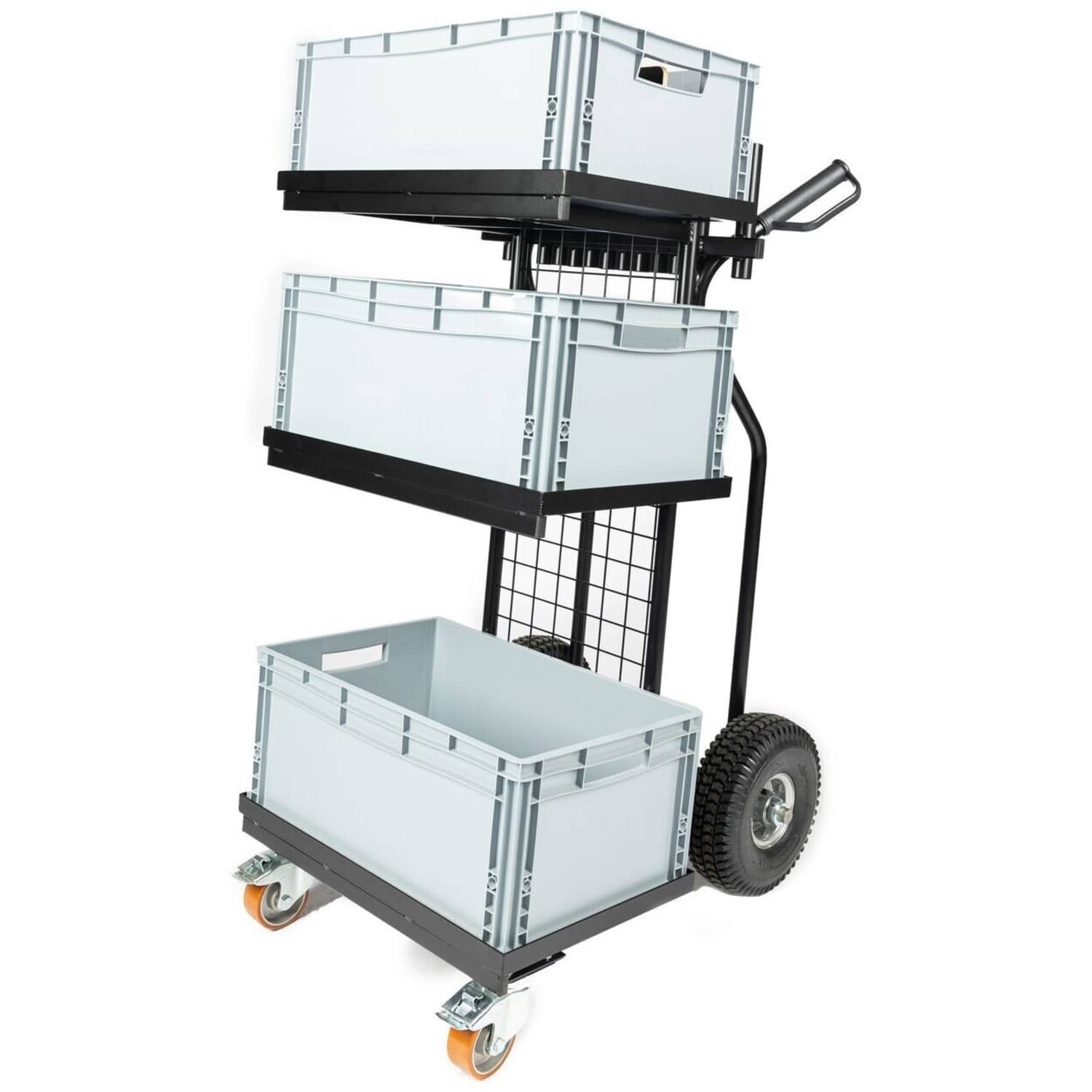 Steelfingers Eurobox Set Cart mit 3 Boxen und 2 Trennwänden