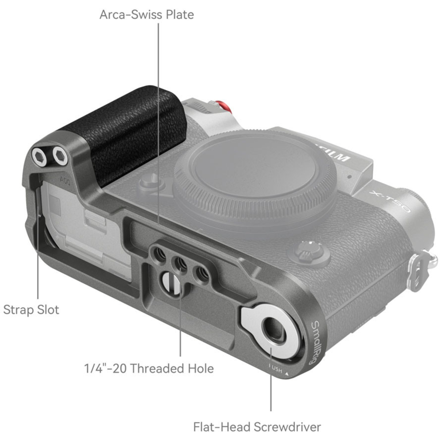 SmallRig Silicone L-Shape Handle 4712 charcoal silver für Fujifilm X-T50