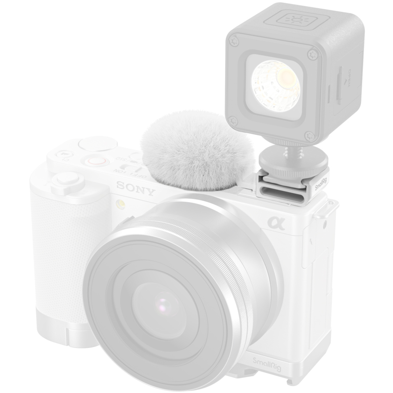 SmallRig Cold Shoe Adapter mit Windschutz 4726 für Sony ZV-E10 und ZV-1 