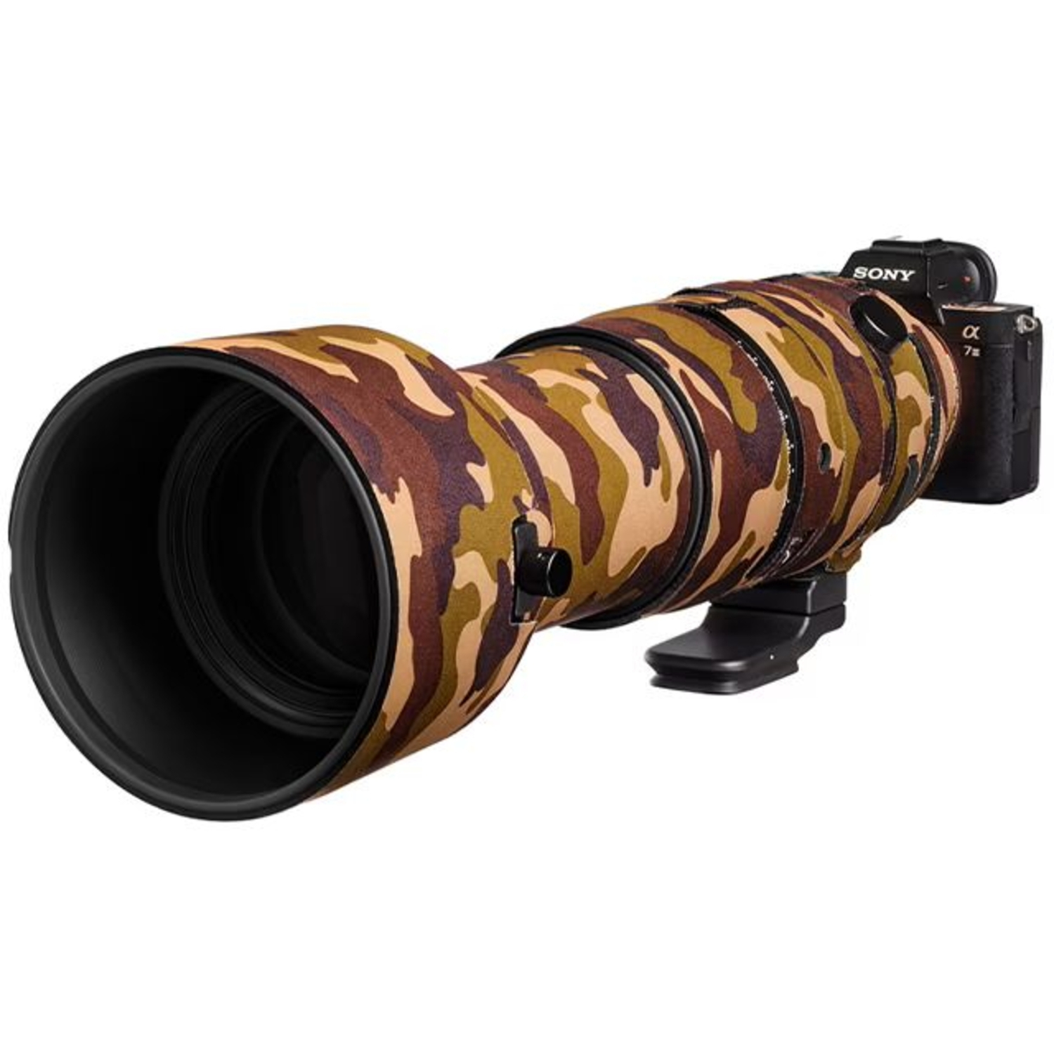 easyCover Lens Oak Objektivschutz für Sigma 60-600mm F4.5-6.3 DG DN OS (E und L-Mount) Braun Camouflage