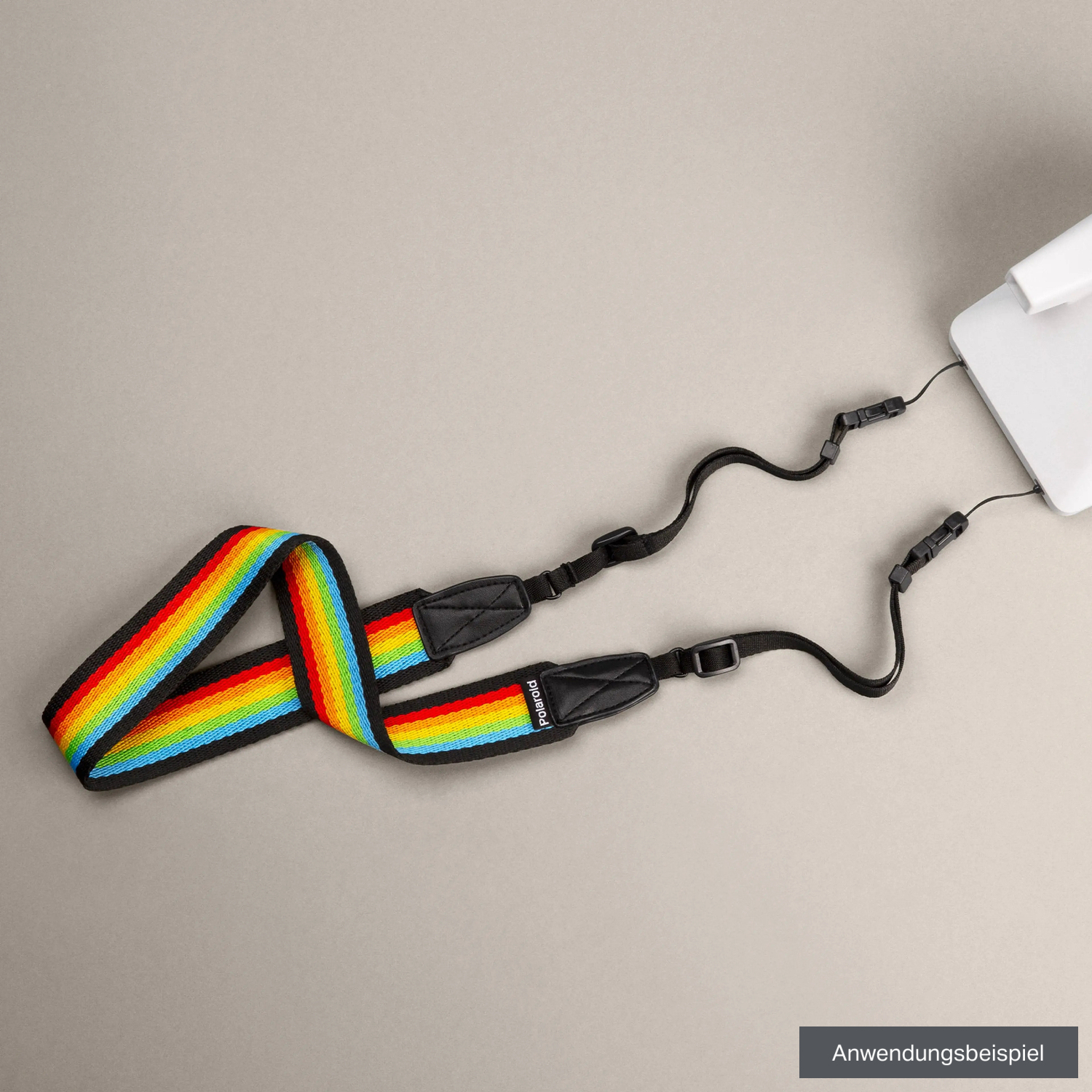 Polaroid Kameragurt Flat Rainbow Black