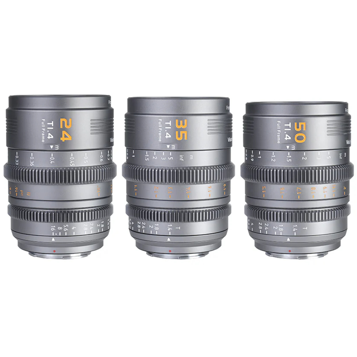 Sirui Vision Prime 24mm, 35mm und 50mm T1.4 für L-, Sony E-, Canon RF- und Nikon Z-Mount grau