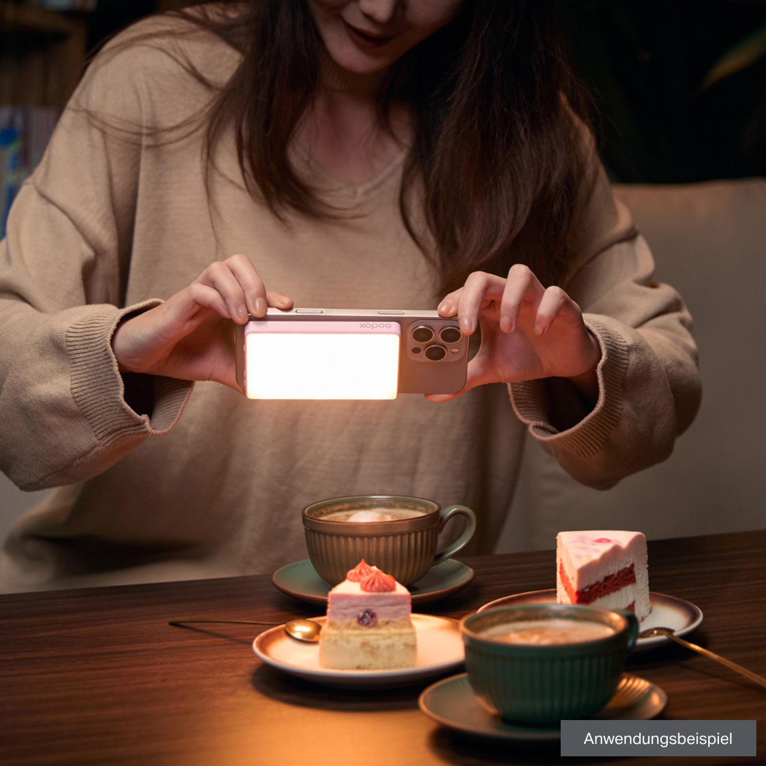 Godox MA5R RGB-Panel-Licht mit Powerbank hellpink