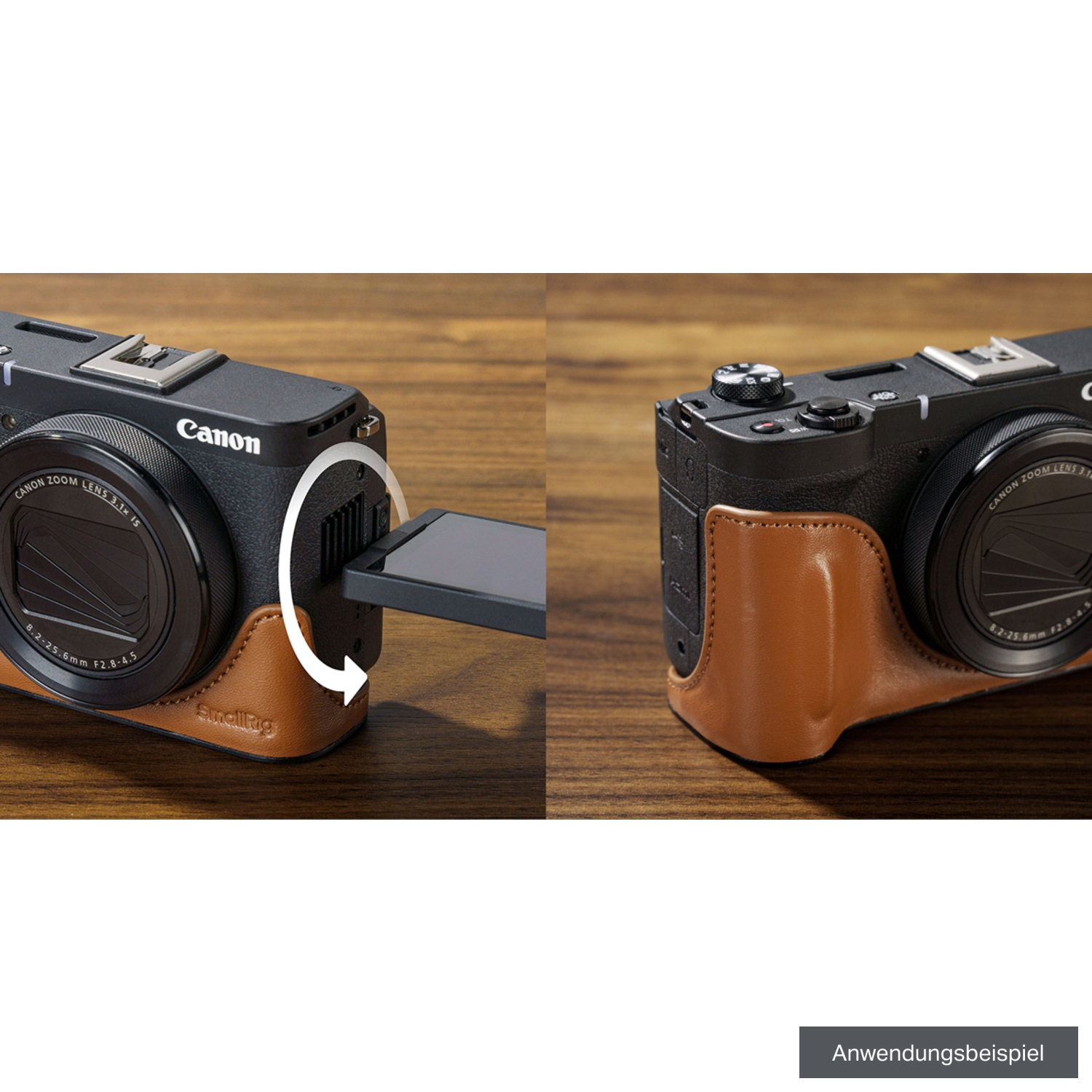 SmallRig Halbtaschen-Kit 5385 braun für Canon PowerShot V1