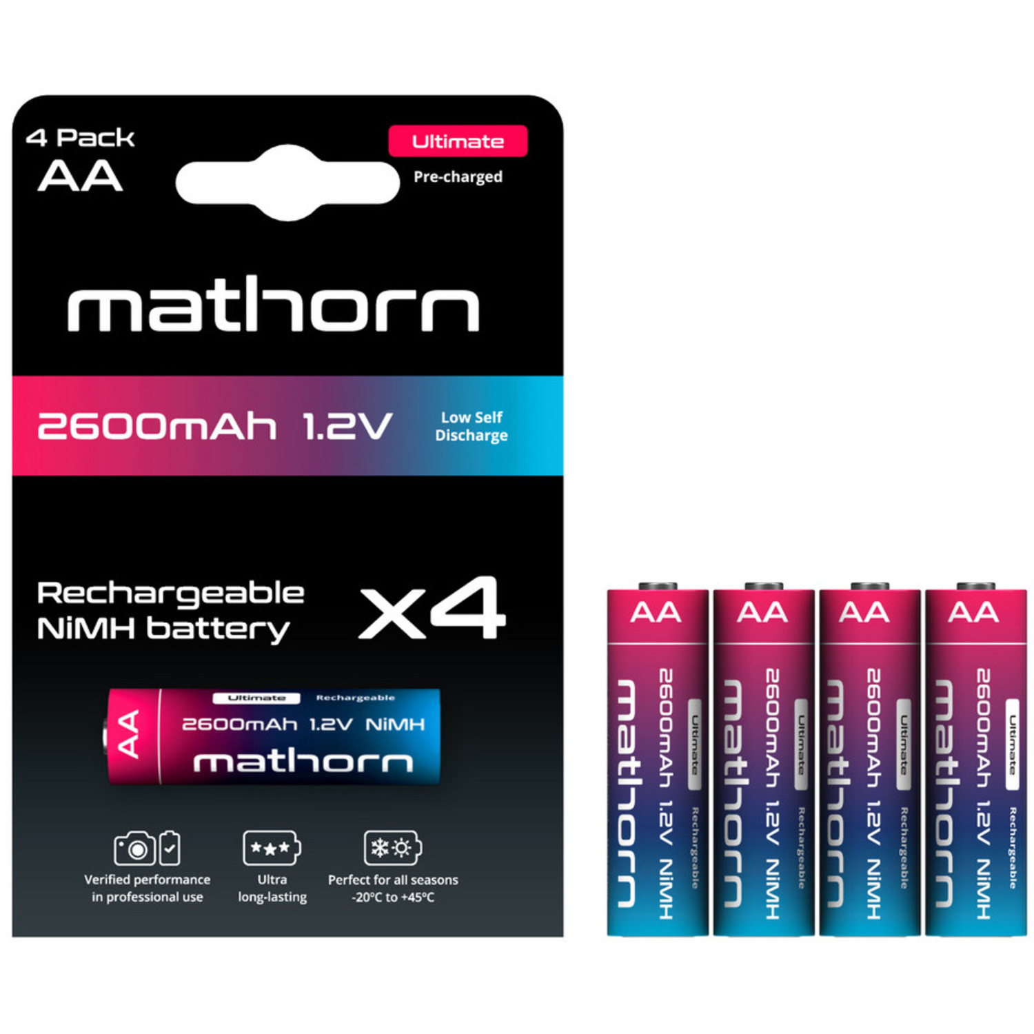Mathorn Batterie Ultimate AA Ni-MH 1,2V 4er Pack