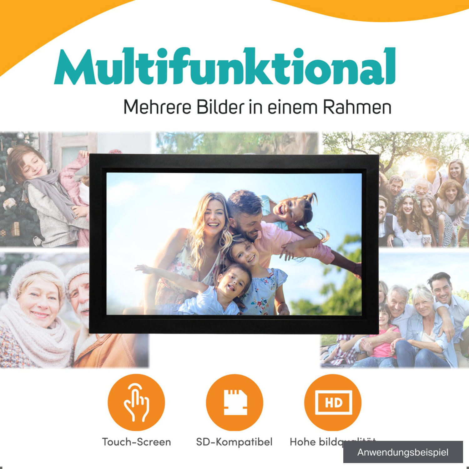 Pora&Co Digitaler Bilderrahmen WF-155T 15,6" schwarz