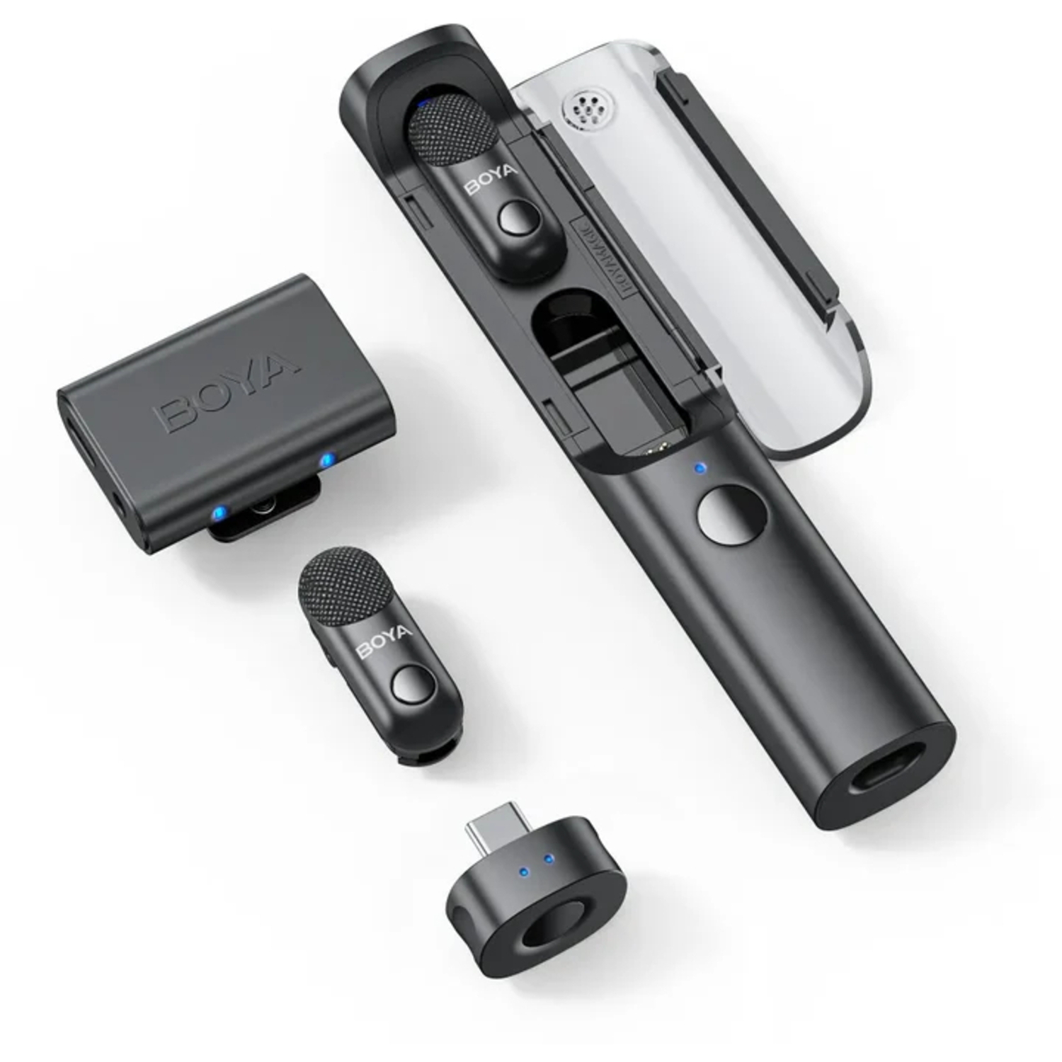 BOYA Magic KI-Mikrofon mit 2 Sendern und 2 Empfängern
