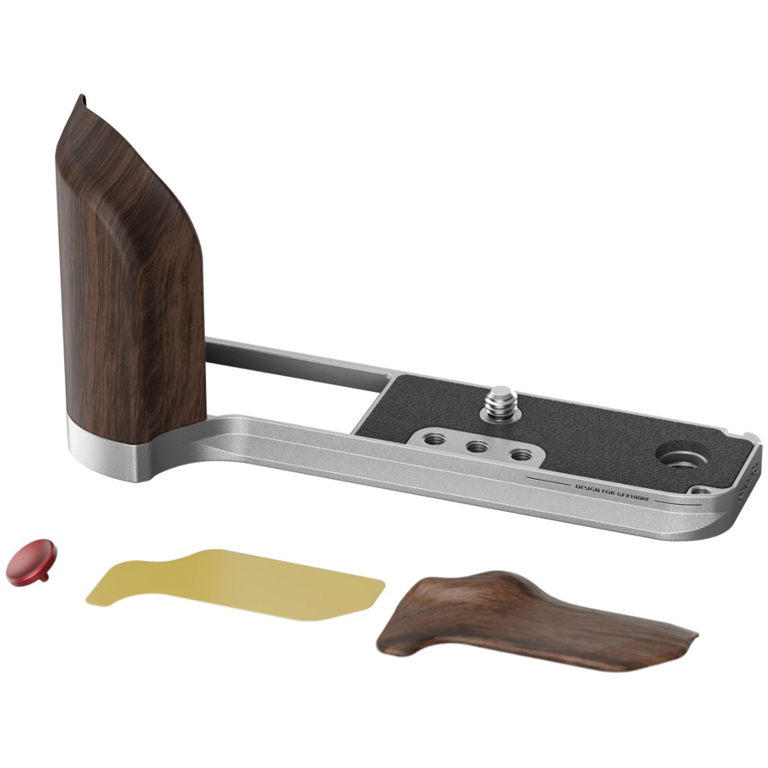 SmallRig L-förmige Montageplatte mit Holzgriff 5265 silber für Fujifilm GFX100RF 