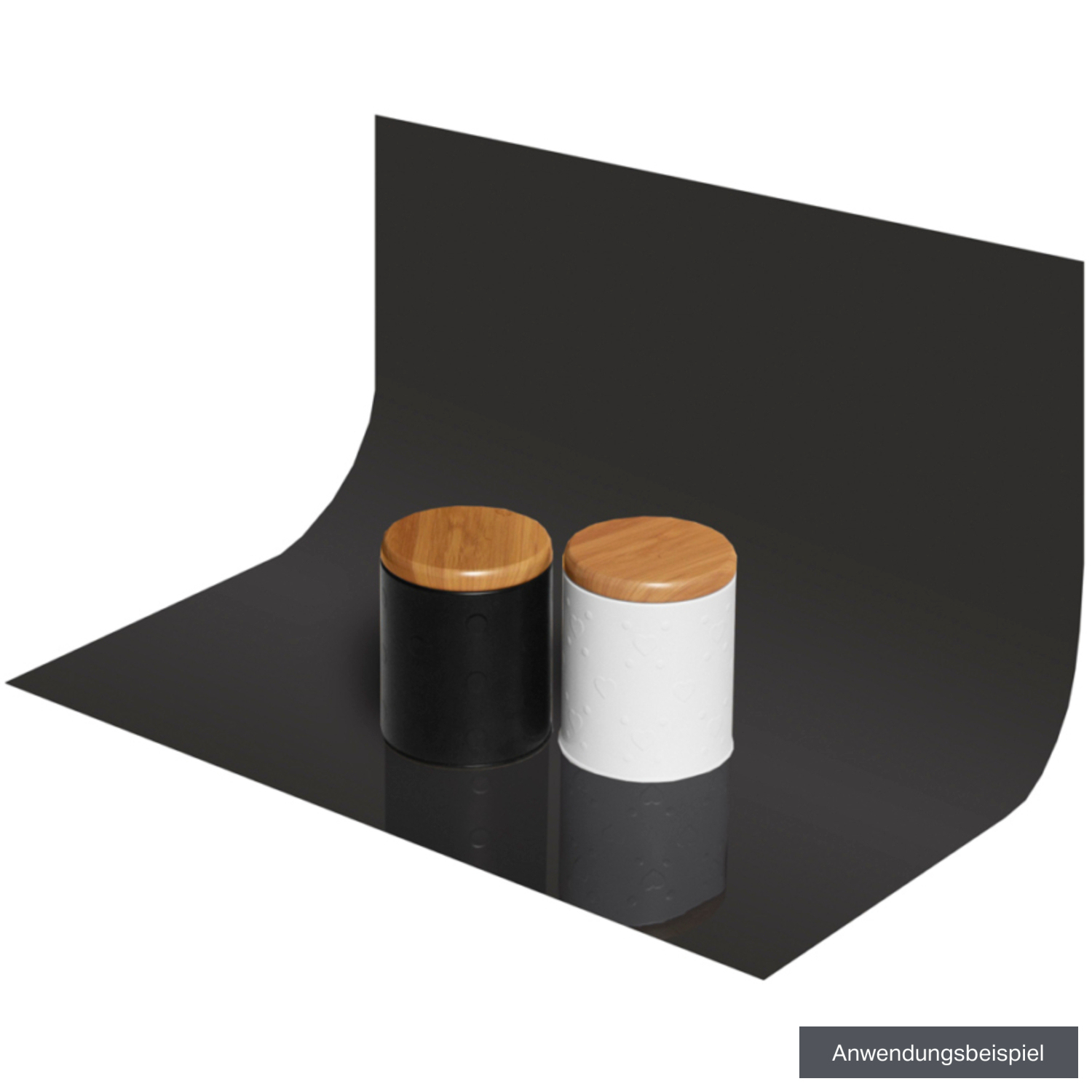 GlareOne PVC-Hintergrund schwarz gespiegelt 50 x 50cm
