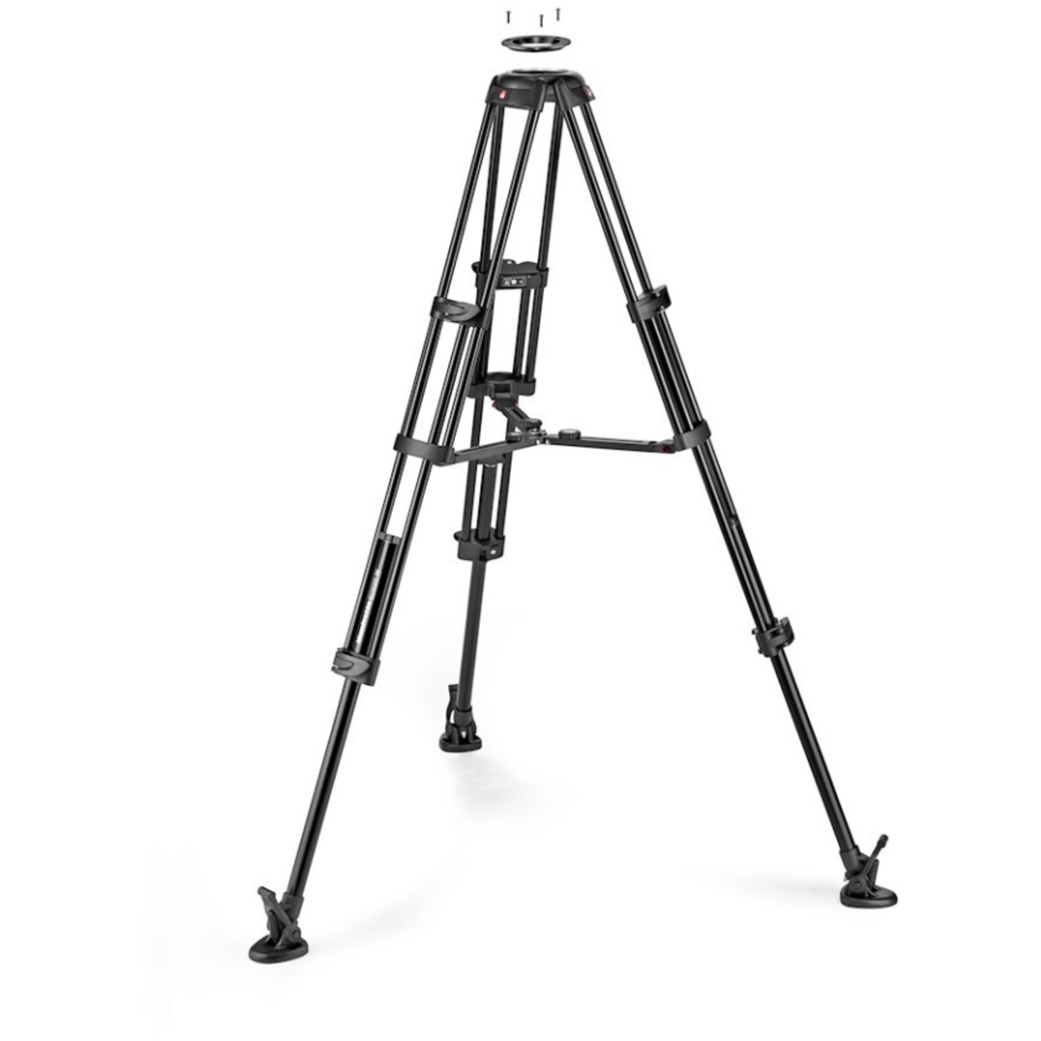 Manfrotto Fluid-Videokopf 504X mit Carbonfaser-Doppelrohrstativ MS